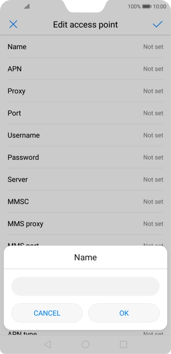 Key in EE Internet and press OK.
