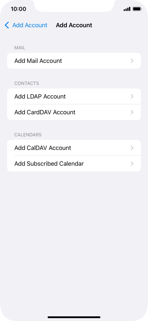 Press Add Mail Account.