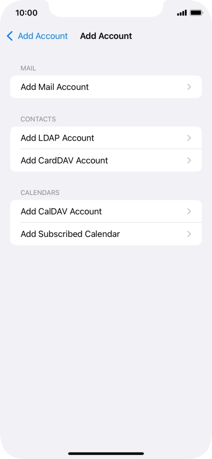Press Add Mail Account.