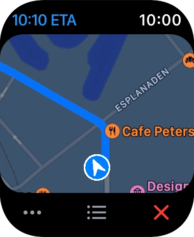 Turn the Digital Crown to zoom in or out on the map.