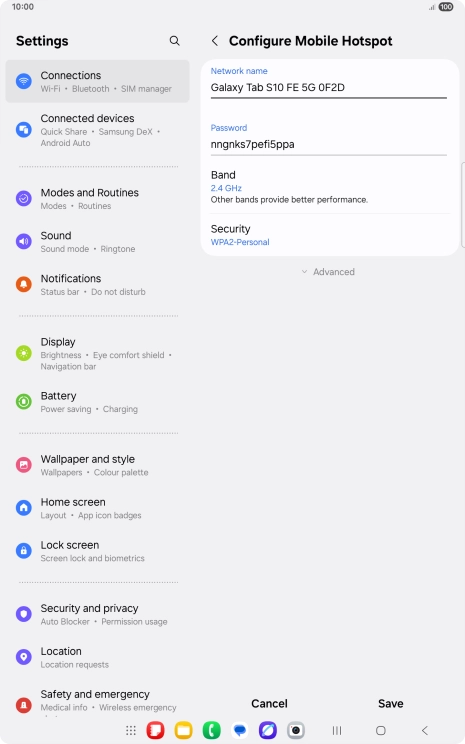 Press the field below 