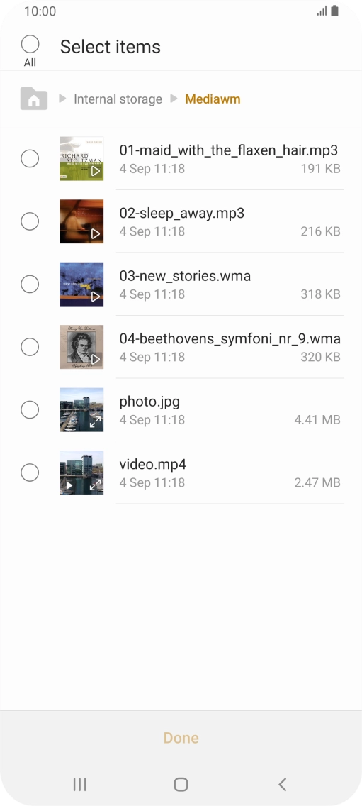 Press the required file.