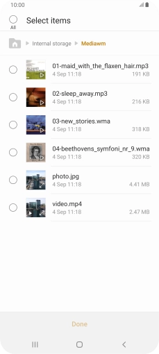 Press the required file.