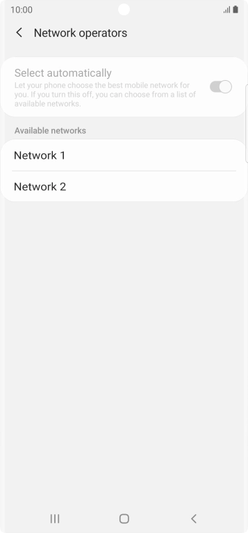 Press the required network.
