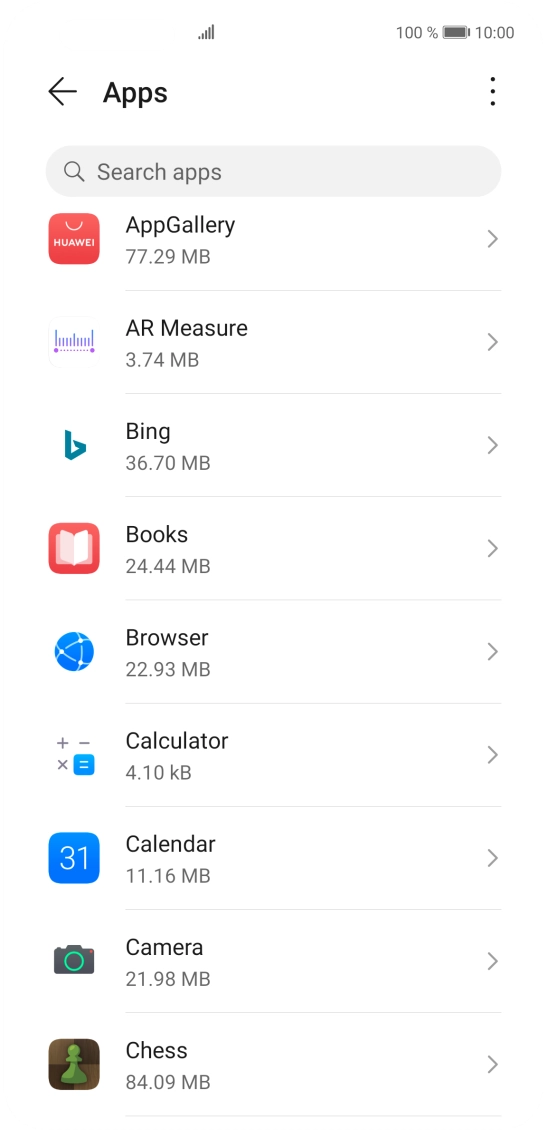 Press the required app.