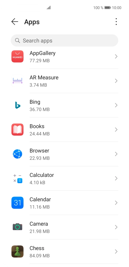 Press the required app.