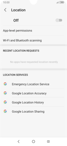 Press the indicator to turn the function on or off.