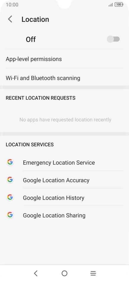 Press the indicator to turn the function on or off.