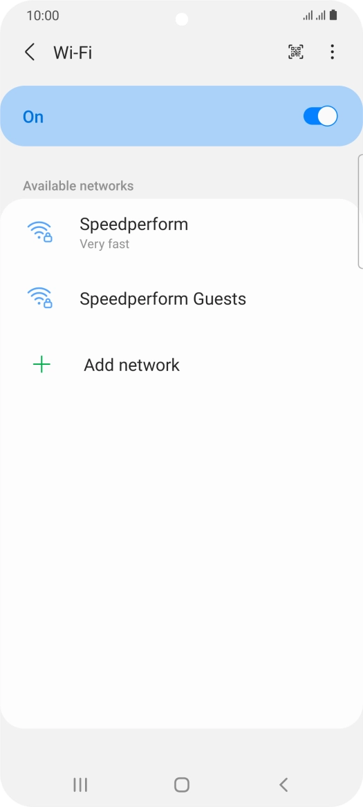 Press the required Wi-Fi network.
