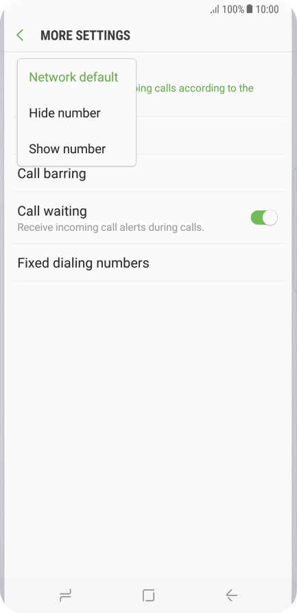 Press Show number to turn on caller identification.