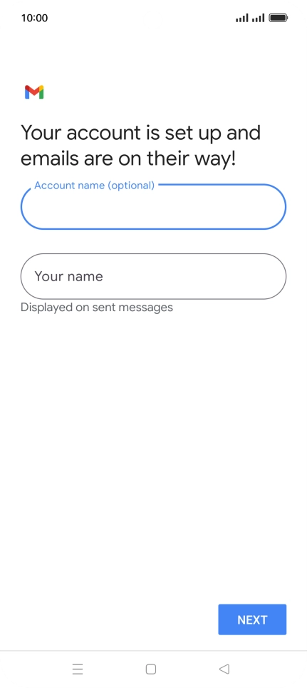 Press Your name and key in the required sender name.