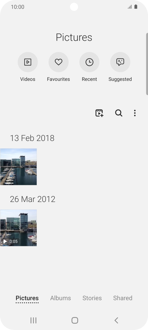 Press Albums and go to the required folder.