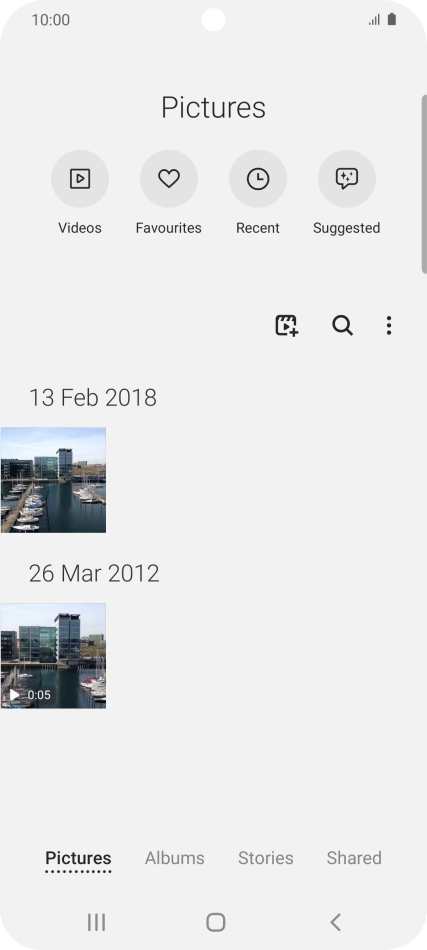 Press Albums and go to the required folder.