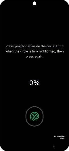 Follow the instructions on the screen to create the phone lock code using your fingerprint.