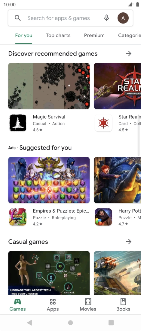 Press the profile icon.