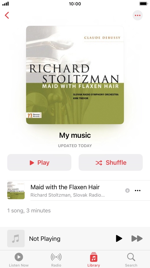Go to the required category or playlist and press the required audio file.