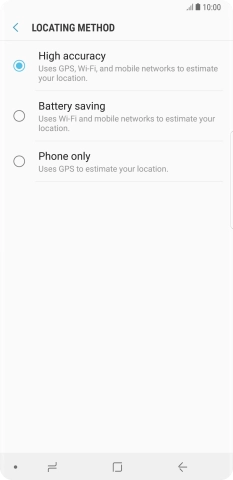 If you select High accuracy, your phone can find your exact position using the GPS satellites, the mobile network and nearby Wi-Fi networks. Satellite-based GPS requires a clear view of the sky.