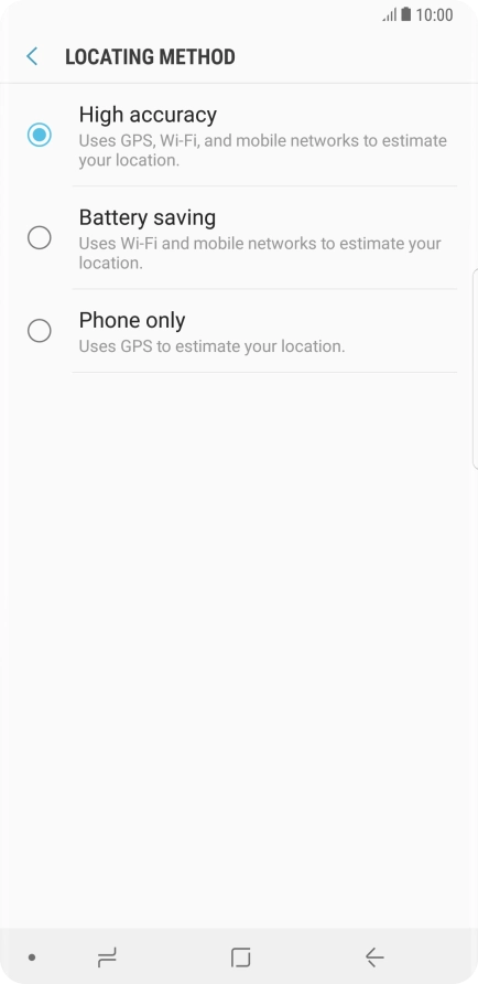 If you select High accuracy, your phone can find your exact position using the GPS satellites, the mobile network and nearby Wi-Fi networks. Satellite-based GPS requires a clear view of the sky.
