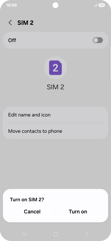 If you turn off use of the price plan, press Turn on.