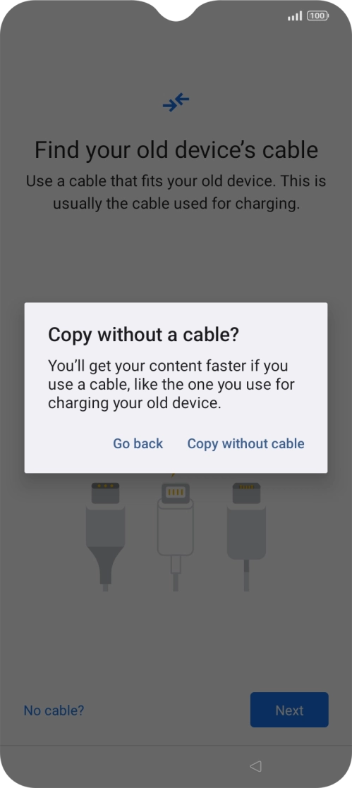 Press Copy without cable.