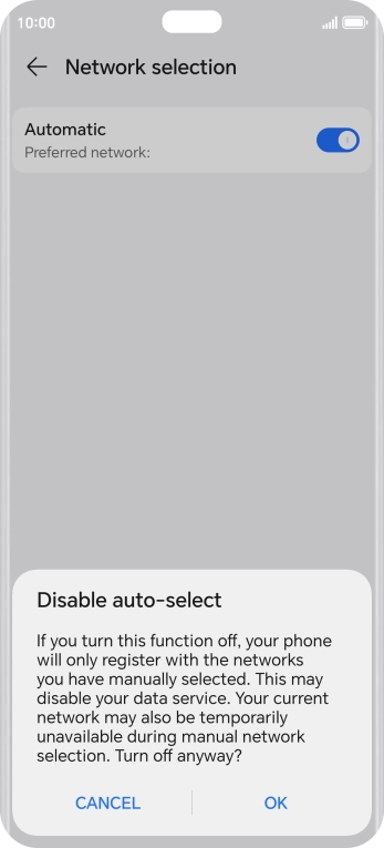 Press OK and your phone will search for networks.