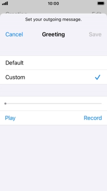 Press Record to start recording a personal greeting.