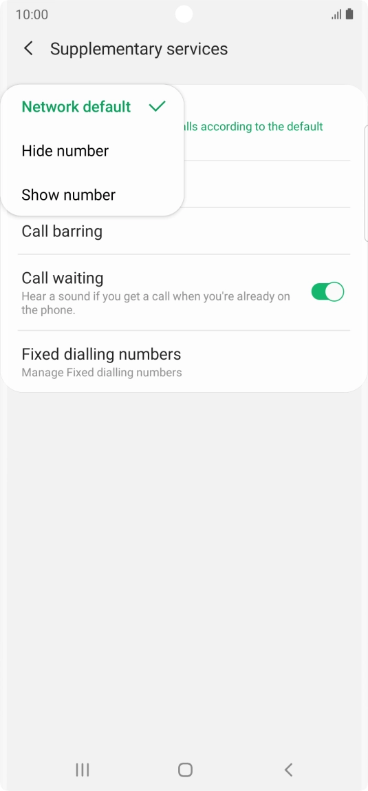 Press Show number to turn on caller identification.
