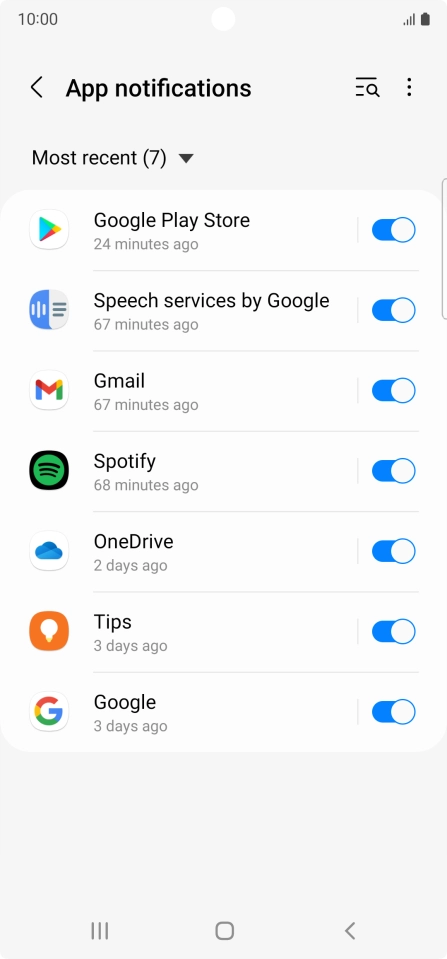 Press the drop down list.