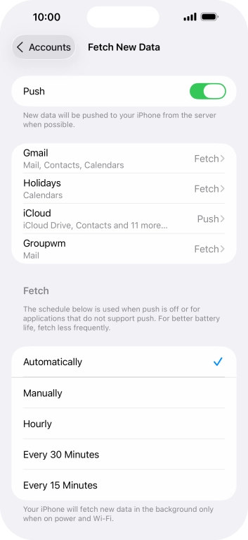 Press the indicator next to 