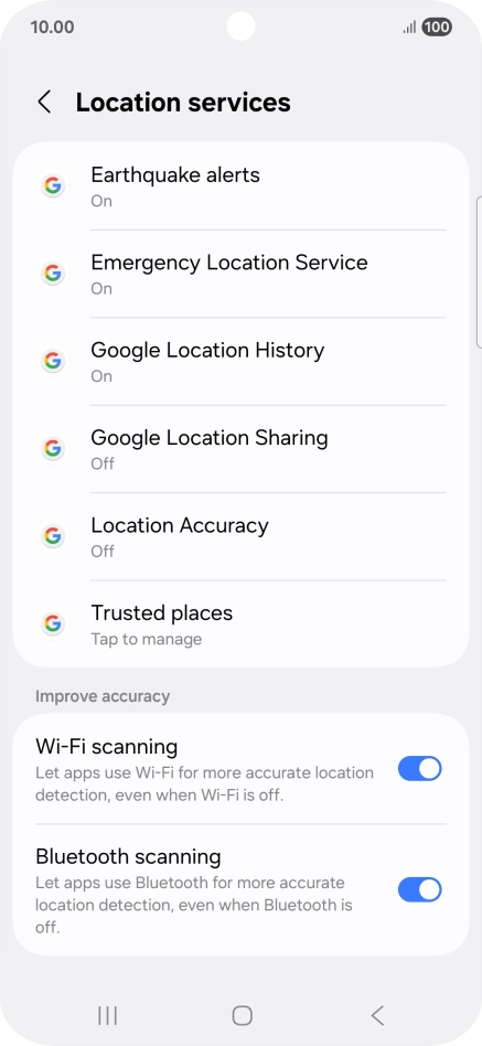Press Location Accuracy.
