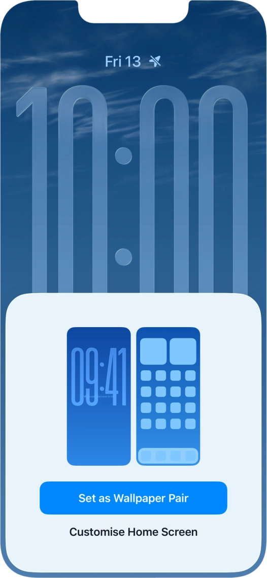To use the same colour theme on the home screen, press Set as Wallpaper Pair.