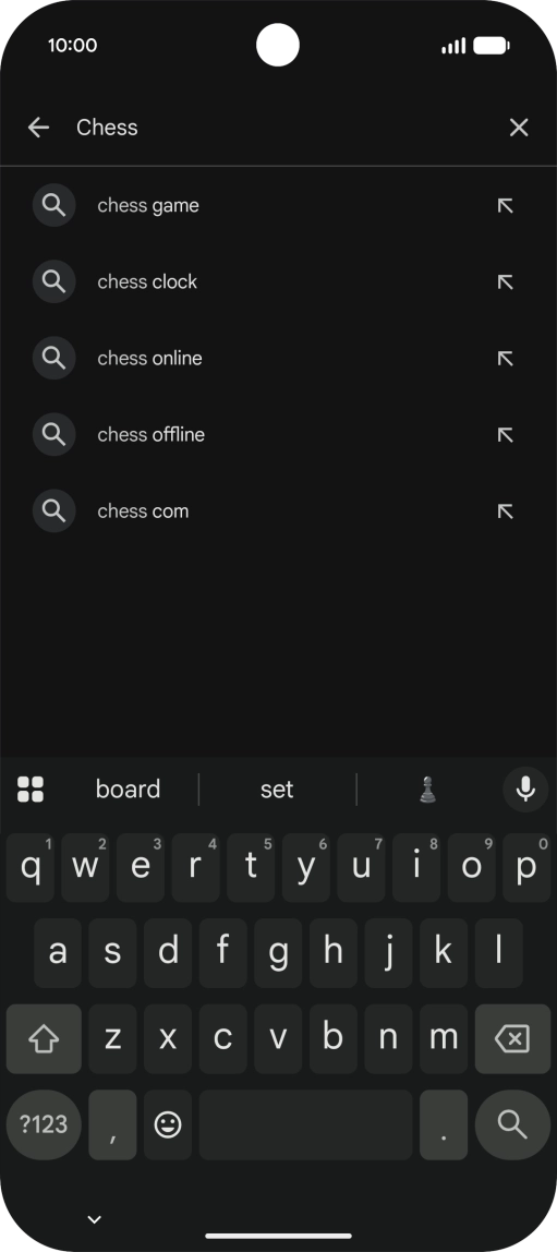 Key in the name or subject of the required app and press the search icon.