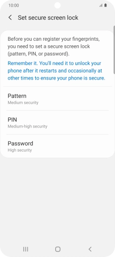 Press the required phone lock code and follow the instructions on the screen to create an additional phone lock code.