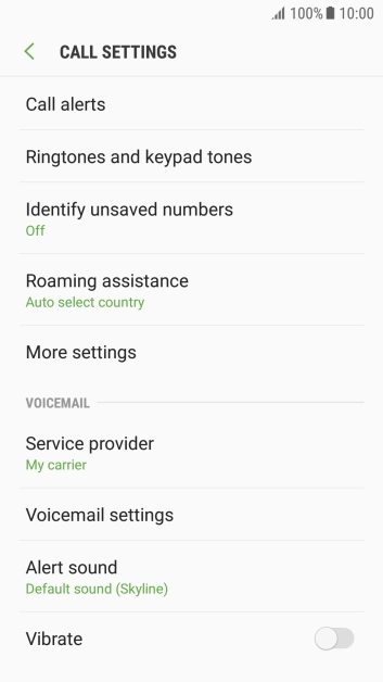Press Voicemail settings.