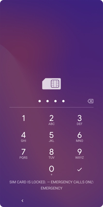 If you're asked to key in your PIN, do so and press the confirm icon. The default PIN is 1111.