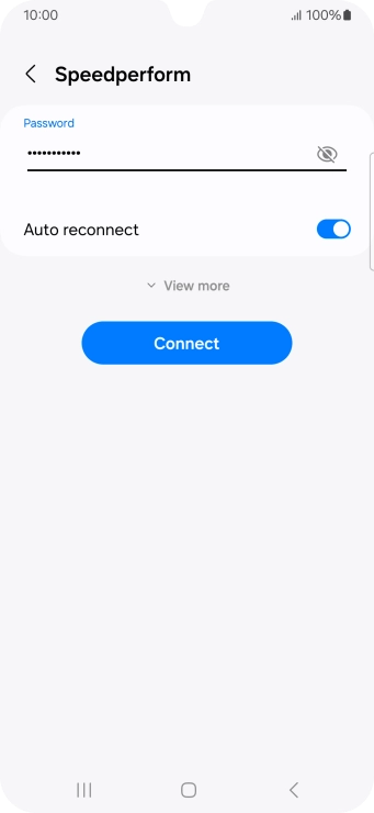 Key in the password for the Wi-Fi network and press Connect.