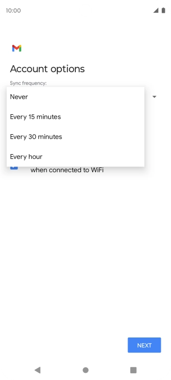 Press the required setting.