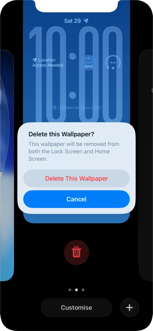 Press Delete This Wallpaper.