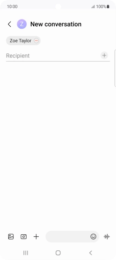 Press the text input field and write the text for your SMS.