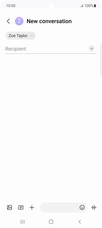 Press the text input field and write the text for your SMS.