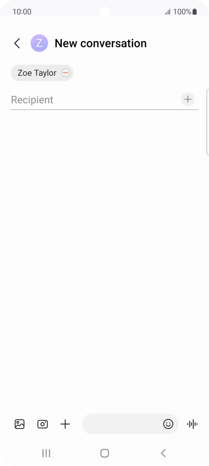 Press the text input field and write the text for your SMS.