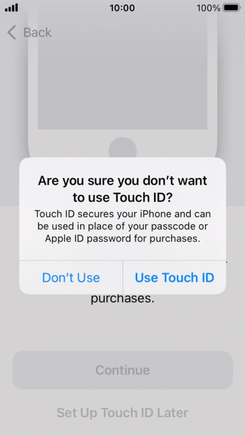 If you turn off the function, press Don't Use.