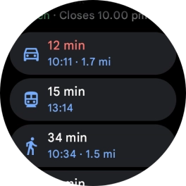 Press the required mode of transportation.