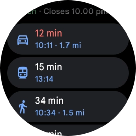 Press the required mode of transportation.