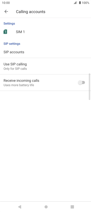 Press the name of the SIM.