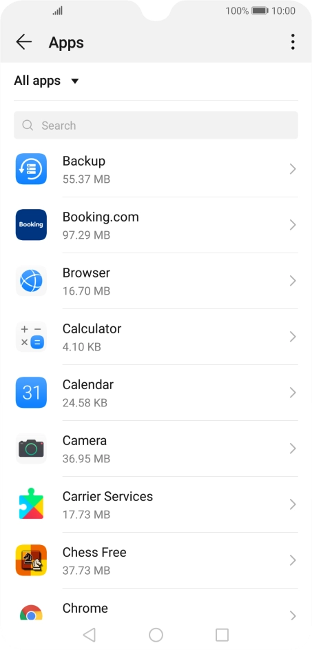 Press the required app.
