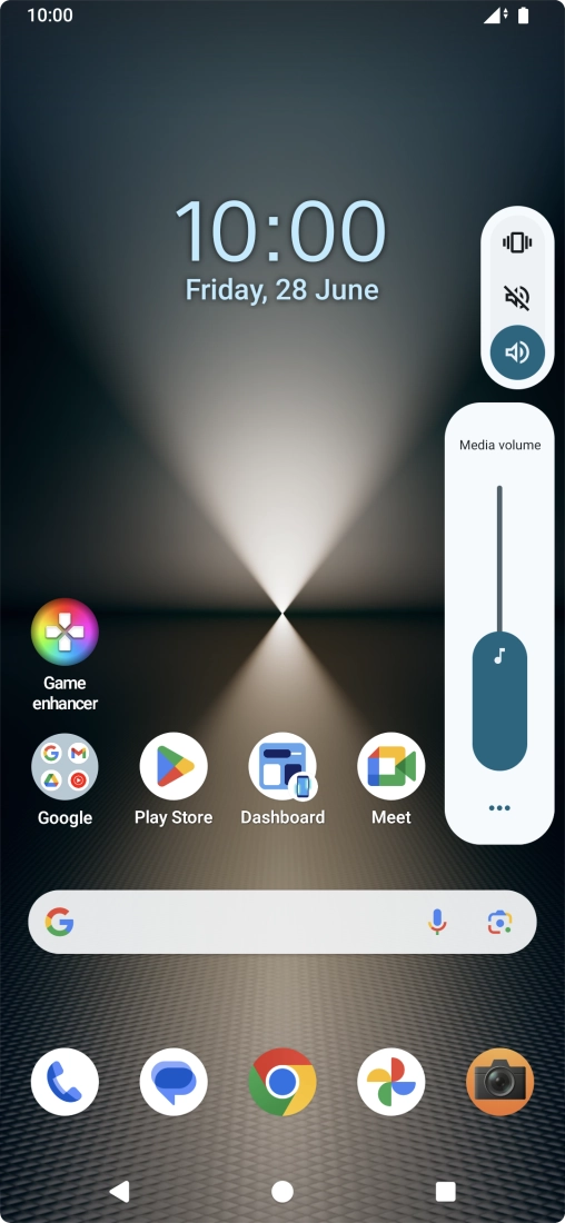 Press the silent mode icon to turn on silent mode.