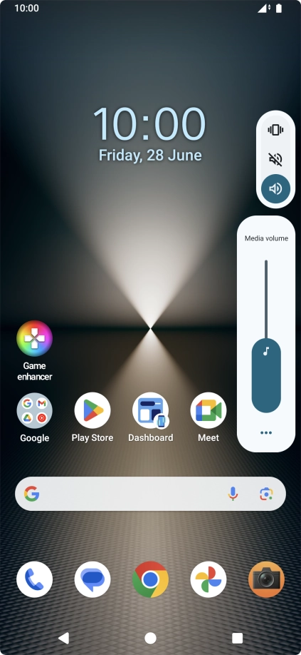 Press the silent mode icon to turn on silent mode.