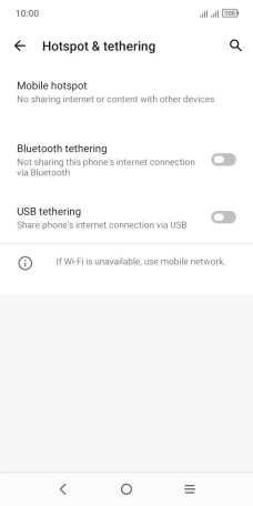 Press Mobile hotspot.
