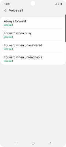 Press the required divert type.